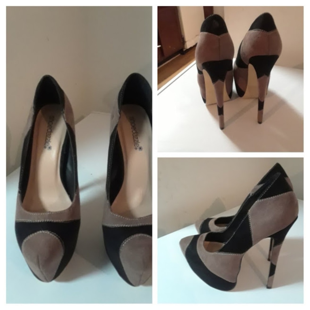 black & Tan platform Shoe Dazzle Heel